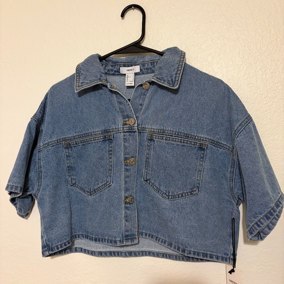Denim cropped shirt - Picture 1 of 3